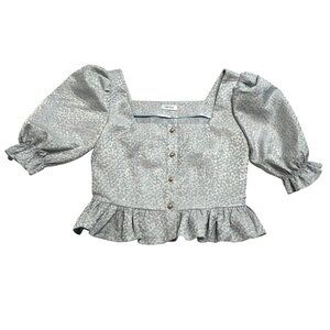 Ab'itu Square Neck Top in Stone Blue